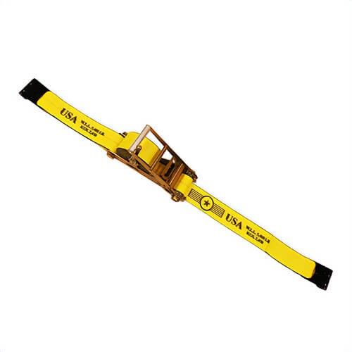 Nylon Self Contained Ratchet Strap and Binder, 2 in x 27 ft, Flat Hook Ends, 3,333 lb WLL