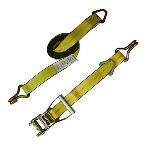 Nylon Ratchet Binder, 2 in x 16 ft, Wire Hooks and Keepers, 3,335 lb