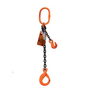 HSI® Single Leg Chain Sling, Adjustable Type B, 3/8 in dia, 20 ft Length, CM® Oblong Link to Sling Hook Ends, 8,800 WLL