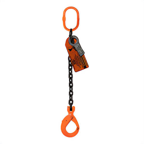 HSI® Single Leg Chain Sling, 3/8 in dia, 10 ft L, CM® Oblong Link to Latchlok® Hook Ends, 8,800 lb Working Load Limit