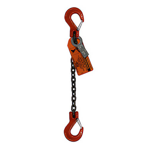 HSI® Single Leg Chain Sling, 3/4 in dia, 15 ft Length, Slip Hook Ends, 35,300 lb Working Load Limit
