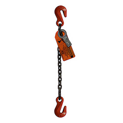 HSI® Single Leg Chain Sling, 3/4 in dia, 15 ft Length, Grab Hook to Grab Hook Ends, 35,300 lb Working Load Limit