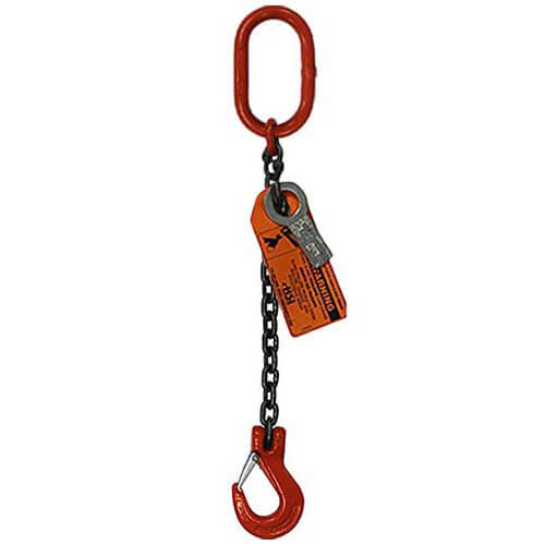 HSI® Single Leg Chain Sling, 3/4 in dia, 15 ft Length, Oblong Link to Sling Hook Ends, 35,300 lb Working Load Limit