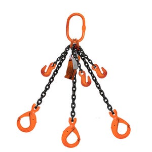 HSI® Triple Leg Chain Sling, Adjustable Type B, 9/32 in dia, 8 ft Length, CM® Oblong Link to Sling Hook Ends, 11,200 WLL