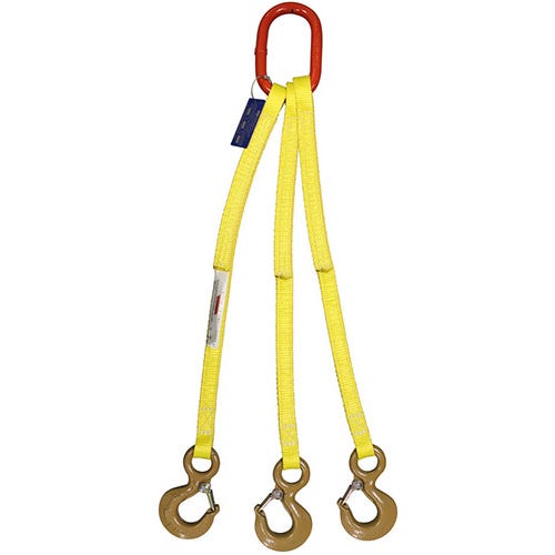 HSI Nylon Lifting Sling, Three Leg Bridle With Sling Hook Ends, Hanes Supply Inc.