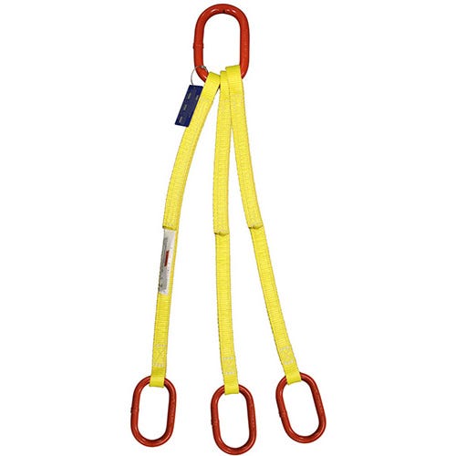 HSI Nylon Lifting Sling, Three Leg Bridle With Oblong Link Ends