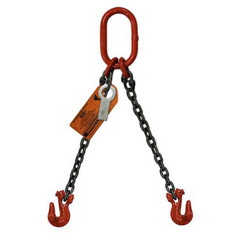 HSI Double Leg Chain Sling, Grab Hook Ends, Hanes Supply Inc.