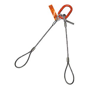 HSI® 1/4 x 8' Single Leg Wire Rope Sling, Flemish Loop to Eye Hook Ends  Empire Rigging & Supply