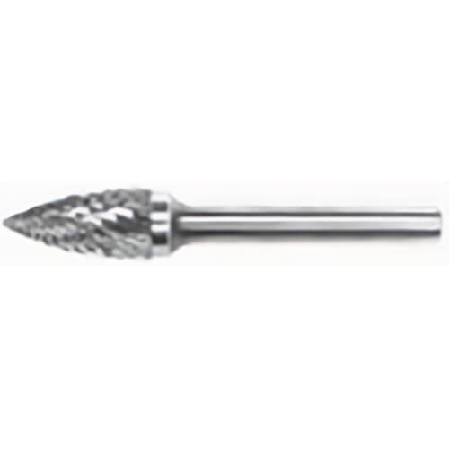HTC® SG-5 Double Cut 1/2 x 1 Pointed Tree Shape Solid Carbide Burr