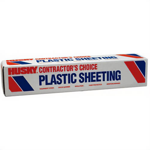 Husky® CF0112-0400 Plastic Sheeting, 1 mil, 12 ft x 400 ft, Clear Poly