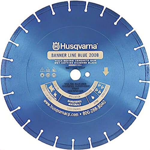 Husqvarna® 542751041 Blue 200B General Purpose Diamond Blade, 30 in x 0.165 in