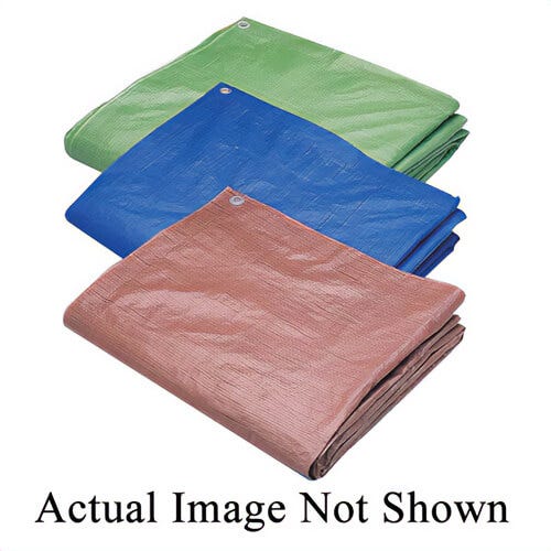 Hygrade MT-1015 Multi-Use Tarp with Grommets, 5 mil Thick, 10 ft L x 15 ft W Cut, Blue, Polyethylene