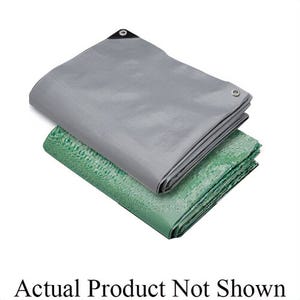 Hygrade MTGB-3050 Super Heavy Duty Tarp with Grommets, 10 mil Thick, 30 ft L x 50 ft W Cut, Black/Green, Polyethylene