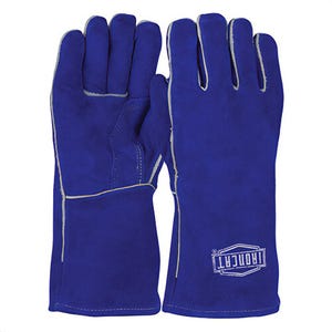 PIP® 9041/L Ironcat® Industrial Grade Welding Gloves, Large, Split Cowhide Leather/Kevlar® Thread, Blue, Cotton/Foam Lining
