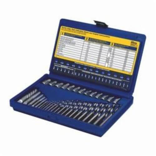 Irwin® Hanson® 11135ZR Extractor and Drill Bit Set, 35 pc, High Carbon Steel