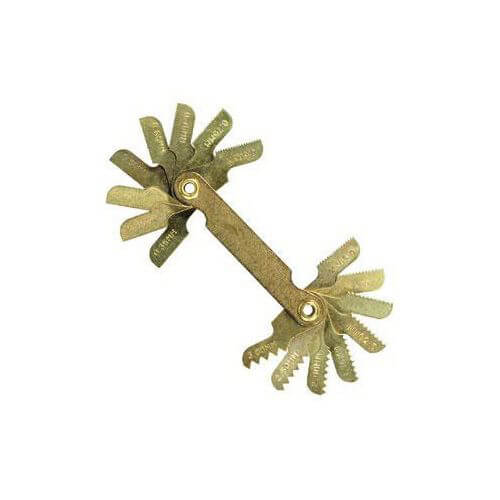 Irwin® Hanson® 12016 Metric Thread Pitch Gauge, 0.35 to 3 TPI Measuring, 16 Leaves, Steel