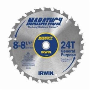 Irwin® Marathon® 14050ZR Circular Saw Blade, 8-1/4 in dia x 0.055 in Thick, 5/8 in Arbor, Carbide Blade, 24 Teeth