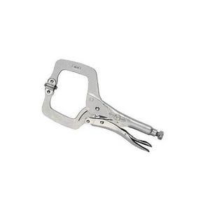 Irwin® Vise-Grip® Original™ 165 4SP® Fixed Tip Standard Locking C-Clamp with Swivel Pad, Nickel Plated, 1-1/4 in D Throat