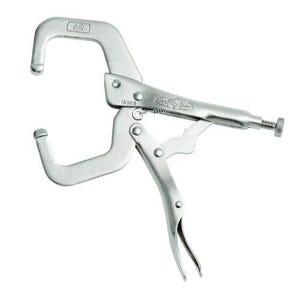 Irwin® Vise-Grip® Original™ 17 6R® Locking C-Clamp with Regular Tip, Nickel Plated, 1-1/2 in D Throat, 2-1/8 in Jaw Opening