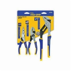 Irwin® 2078704 Professional-Grade Traditional Plier Set, Locking, 3 pc, 1-1/2 in Max Jaw Opening, Serrated Jaw Surface