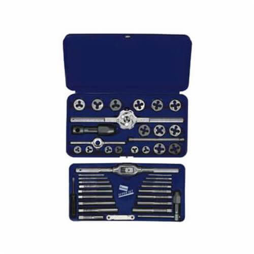 Irwin® Hanson® 26317 Combination Tap and Die Set, 41 pc, M3x0.5 to M12x1.75 Tap Thread, M3x0.5 to M12x1.75 Die Thread