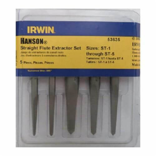 Irwin® 53635 536 Series Straight Flute Screw Extractor, ST-1 to ST-5, 5 pc
