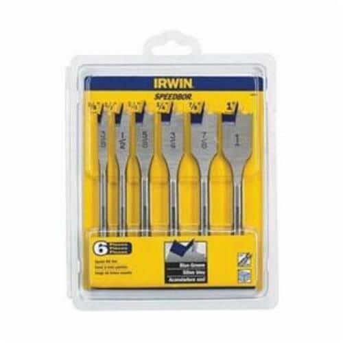 Irwin® 88886 Standard Length Spade Bit Pro Set, 3/8 in Min Drill Bit, 1 in Max Drill Bit, 6 pc