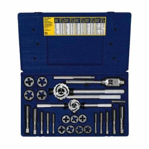 Irwin® Hanson® 97311 Combination Tap and Die Set, 25 pc, M14x1.25 to M24x3 Fine Thread