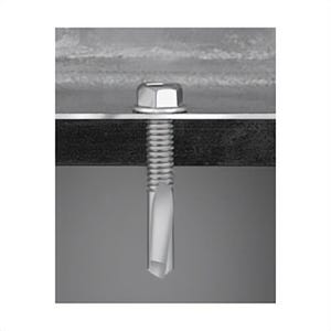 ITW Teks® 1088000 Self-Drilling Screw, #12-24, 7/8 in OAL, Hex Head, Hex/Unslotted Drive, Carbon Steel, Climaseal®, Teks® Point