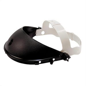 Jackson Safety* 14381 Model K General Purpose Faceshield Headgear, Black/Clear, Plastic, Ratchet Adjustment