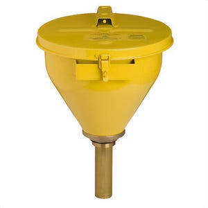 Justrite® 08227 Funnel Assembly Yellow with 6 in Flame Arrester