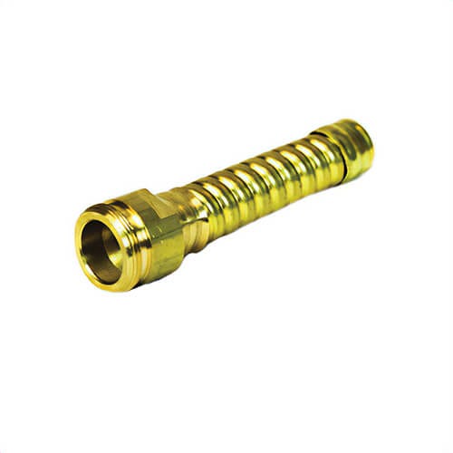 Justrite® 08932 Flexible Hose Extension, 0.819 in OD x 3.25 in L, For Use with 08902, 08910 and 08955 Safety Drum Faucets, Brass, Brass