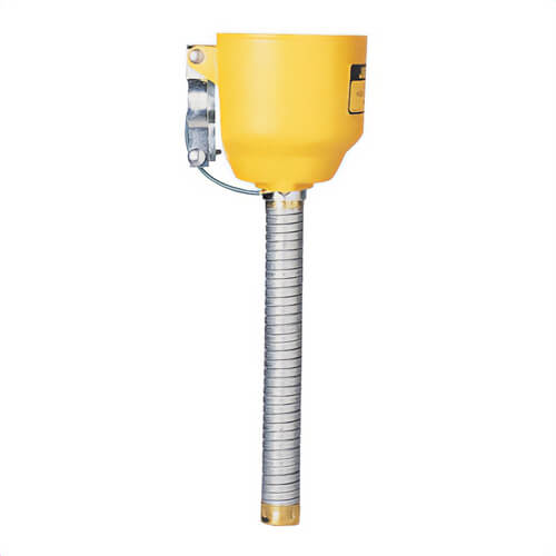 Justrite® 11089 Bolt-On Funnel with Galvanized Steel Hose, Use with Justrite® Type I Steel Safety Cans, Polyethylene