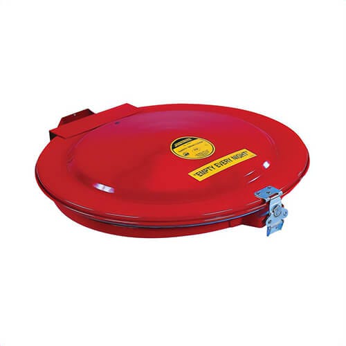 Justrite® 26752 Manual Close Safety Drum Cover with Vent and Gasket, For Use with 55 gal Drums, Steel, Red