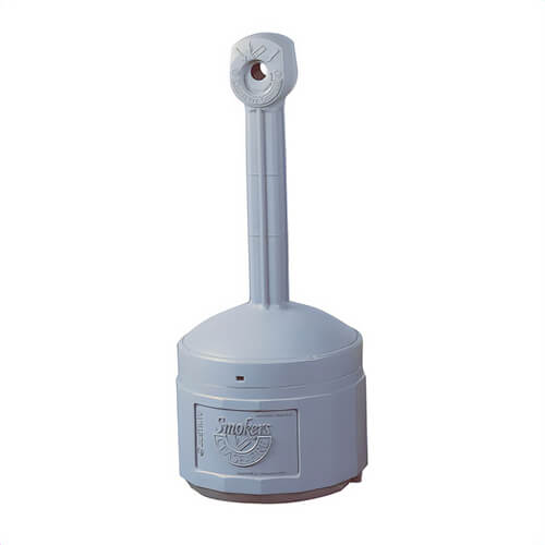 Justrite® 26800 Original Smoker's Cease-Fire® Medium Duty Cigarette Butt Receptacle, 4 gal Capacity, 38-1/2 in H, Polyethylene, Gray