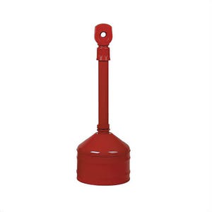 Justrite® 26810R Heavy Duty Cigarette Butt Can, 2.5 gal Capacity, 34 in H, Galvanized Steel/Polyethylene, Safety Red