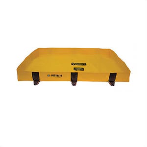 Justrite® 28370 Rigid-Lock QuickBerm® Lite Spill Containment Berm, 4 ft L x 4 ft W x 8 in H, EnGuard™ I/PVC Coated Fabric