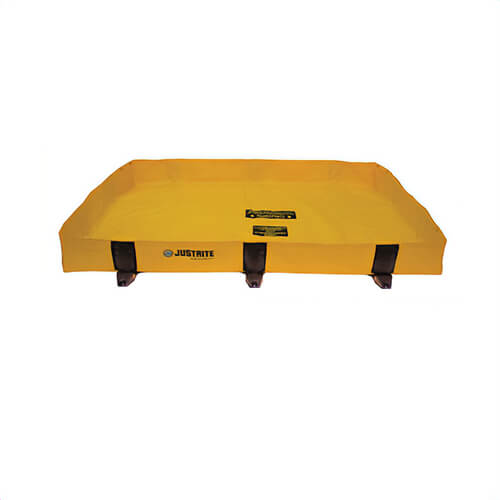 Justrite® 28372 Rigid-Lock QuickBerm® Lite Spill Containment Berm, 6 ft L x 4 ft W x 8 in H, EnGuard™ I/PVC Coated Fabric