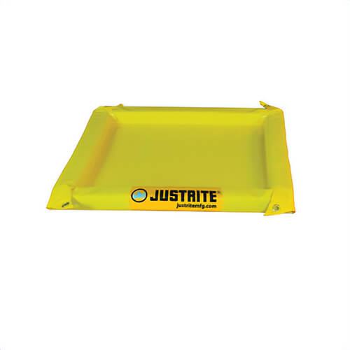 Justrite® 28418 Maintenance Spill Berm, 4 ft L x 4 ft W x 2 in H, PVC Coated Fabric