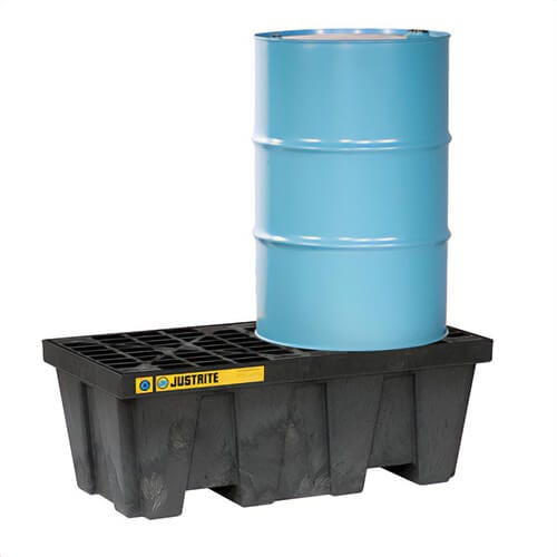 Justrite® EcoPolyBlend™ 28623 Spill Control Pallet, 2 Drums, 66 gal Spill, 2500 lb Load, Recycled Polyethylene