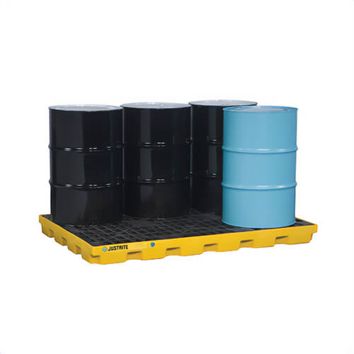 Justrite® 28658 EcoPolyBlend™ Accumulation Center, 6 Drums, 73 gal Spill, 7500 lb Load, 45% Recycled Polyethylene