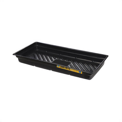 Justrite® 28716 EcoPolyBlend™ Spill Tray, 26 in L x 38 in W x 5-1/2 in H, Recycled Polyethylene, Black, 20 gal Spill