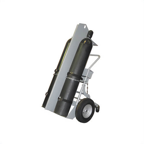 Justrite® 35052 Cylinder Hand Truck with Firewall and Hoist Ring, 600 lb Load, 2 Cylinder