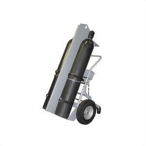 Justrite® 35052 Cylinder Hand Truck with Firewall and Hoist Ring, 600 lb Load, 2 Cylinder