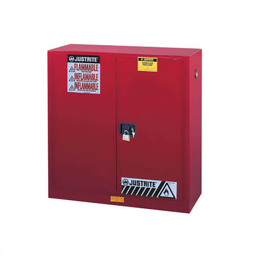 Justrite® 893011 Sure-Grip® EX Standard Combustible Safety Cabinet, 40 gal Capacity, U-Loc™ Handle, Manual Close Door, 2 Doors