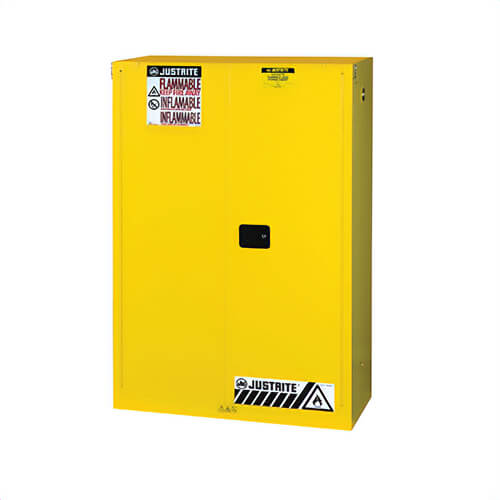 Justrite® 894520 Sure-Grip® EX Classic Flammable Safety Cabinet, 45 gal Capacity, U-Loc™ Handle, 65 in H x 43 in W x 18 in D