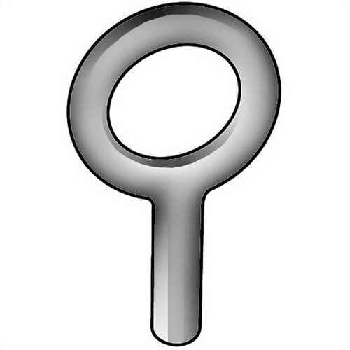 Ken Forging K2017 Machinery Eye Bolt without Shoulder, 2-1/2 in - 4, 5 in Shank, 4 in ID, Steel, Plain