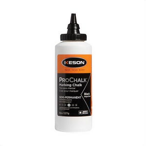 Keson® 105BLACK ProChalk® Semi-Permanent Waterproof Marking Chalk, Black, 5 lb, Bottle Package