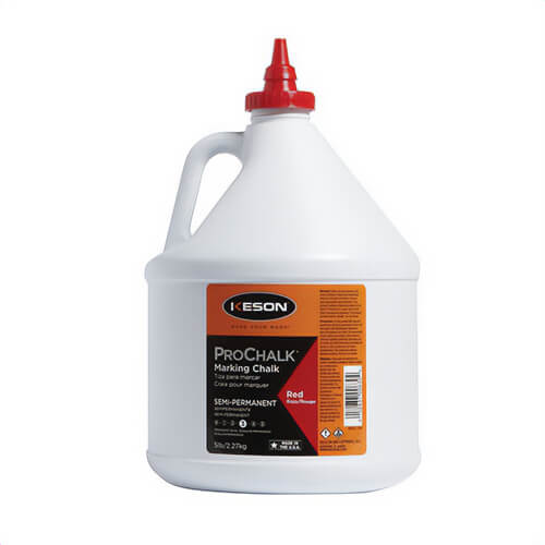 Keson® 105R ProChalk® Semi-Permanent Waterproof Marking Chalk, Red, 5 lb