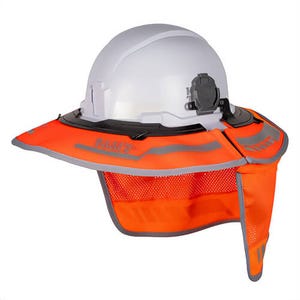 Klein® 03010 Full Brim Sombrero, 1200D Hi-Viz Fabric, Orange, One Size, Include: (2) Clips, Neck Shade